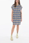 Woolrich Patch Breast Pocket Tartan Checked Tunic With Drawstring At