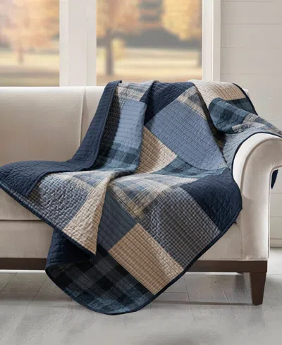 Woolrich Patchwork Quilted Throw, 50" X 70" In Blue