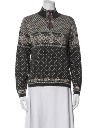 Pre-owned Woolrich Patterned Mock Neck Sweater In Multicolor