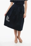 Woolrich Penn-rich Cotton Blend Midi Skirt With Utility Pockets