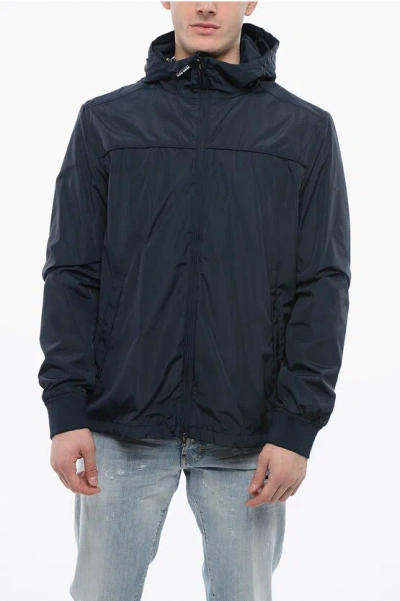 Woolrich Penny Rich Hooded Windbreaker In Blue