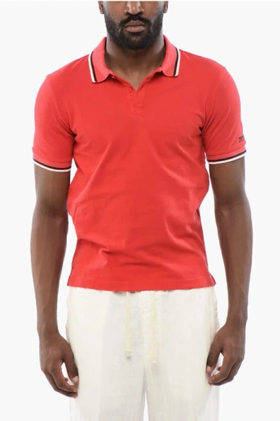 Woolrich Penny-rich Piquet Cotton Polo In Red