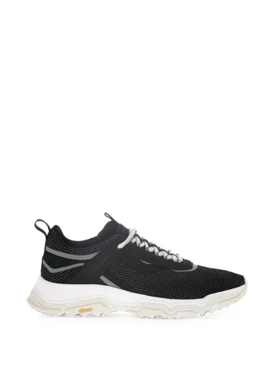 Woolrich Perforated Suede-trim Sneakers In Black