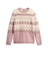 Woolrich Pink Patterned Crewneck Sweater In Cognac