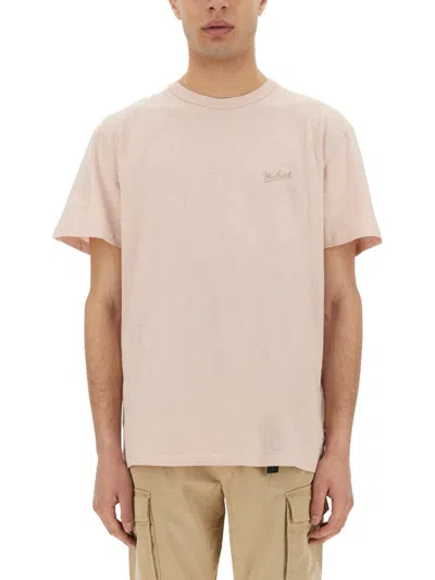 Woolrich Pink Logo Crew Neck T-shirt