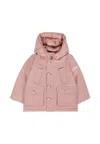 Woolrich Pink My First No Fur Parka For Baby Girl With Logo In Pink