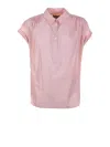 Woolrich Pink Short Sleeve Cotton Blouse In Pink