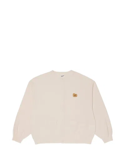 Woolrich Pique-knit Crew-neck Cardigan In Neutral
