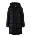 Woolrich Quilted Jacket With Concealed Zip And Snap Button Placket In Black