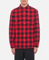 Woolrich Checked Cotton Flannel Shirt With Double Breast Pocket In Red