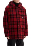 Woolrich Plaid Checked Wool Blend Padded Overshirt In Multi