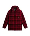 Woolrich Plaid Checked Wool Blend Padded Overshirt In Multi