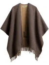 Woolrich Plaid Wool-blend Cape In Nude & Neutrals