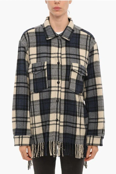 Woolrich Plaid Motif Explorer Overshirt With Double Breast Pocket And In Blue