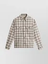 Woolrich Plaid Pattern Jacket Featuring Chest Pockets In Brown