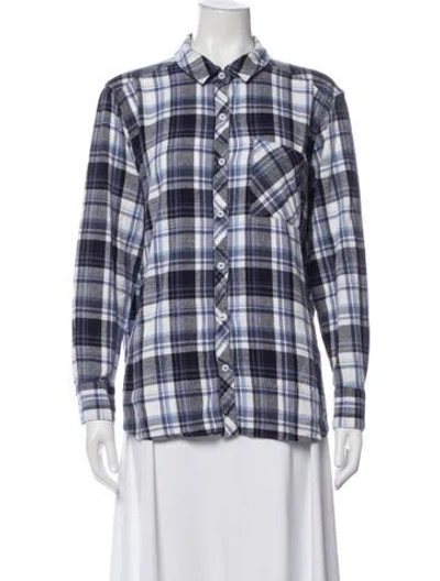 Pre-owned Woolrich Plaid Print Jacket In Blue