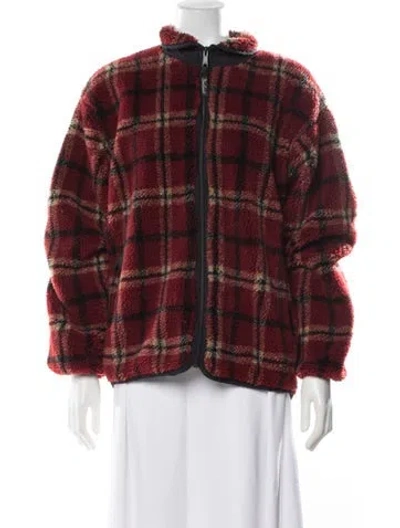 Pre-owned Woolrich Plaid Print Jacket In Red
