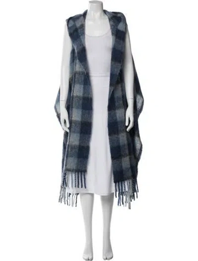 Pre-owned Woolrich Plaid Print Open Front Sweater In Multi