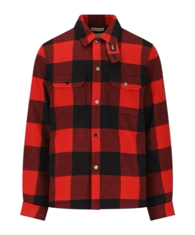 WOOLRICH CHECK-PATTERN WOOL-BLEND SHIRT JACKET