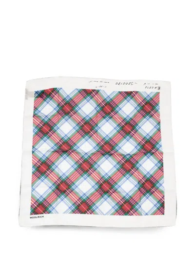 Woolrich Plaid Silk Scarf In Gray