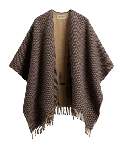 WOOLRICH WOOLRICH CHECKED FRINGED CAPE