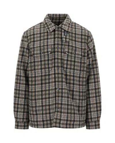 Woolrich Plaid Wool Shirt Jacket In Green