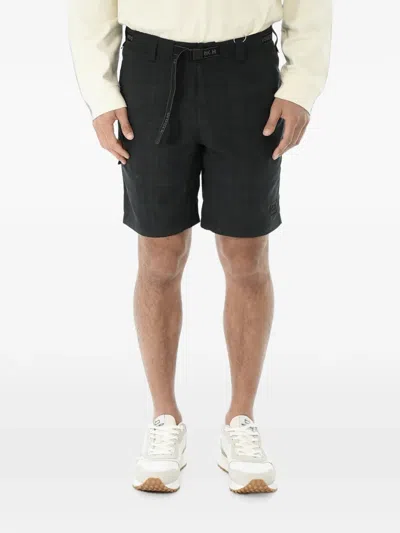 Woolrich Plaid-check Belted Shorts In Black
