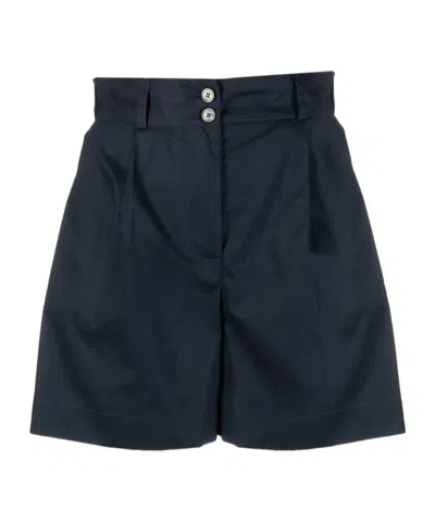 Woolrich Pleat-detailed Straight Hem Shorts In Black