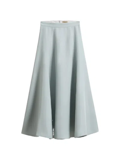 Woolrich Pleat Maxi Skirt In Blue