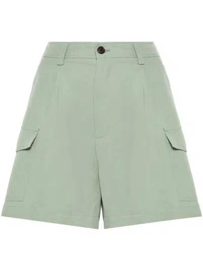 Woolrich Pleated Cargo Shorts In Grün