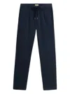 Woolrich Pleated Drawstring Trousers In Blue