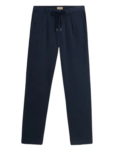 Woolrich Pleated Drawstring Trousers In Blue