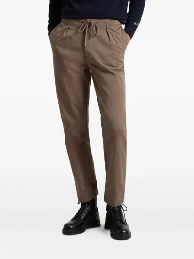 Woolrich Pleated Drawstring Trousers In Brown