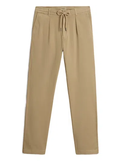 Woolrich Pleated Drawstring Trousers In Brown