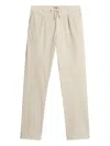 Woolrich Pleated Drawstring Trousers In Neutral