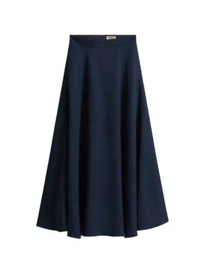 Woolrich Pleated Maxi Skirt In Blue