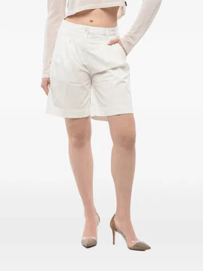Woolrich Pleated Shorts In White
