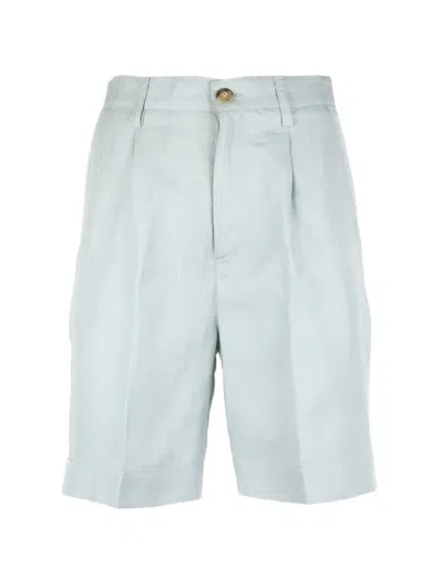 Woolrich Pleated Tailored Shorts In Blue