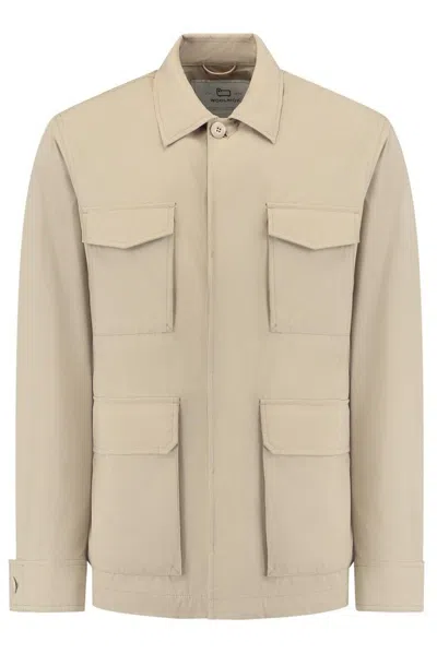 Woolrich Pocket Detailed Field Jacket In Beige
