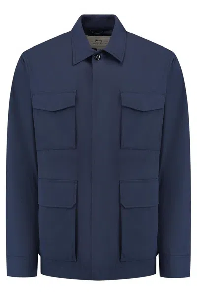 Woolrich Pocket Detailed Field Jacket In Blue