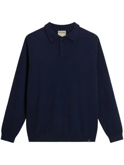 Woolrich Polo Collar Cashmere Sweater In Blau
