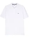 Woolrich Short-sleeve Cotton Polo With Embroidered Logo In Bianco