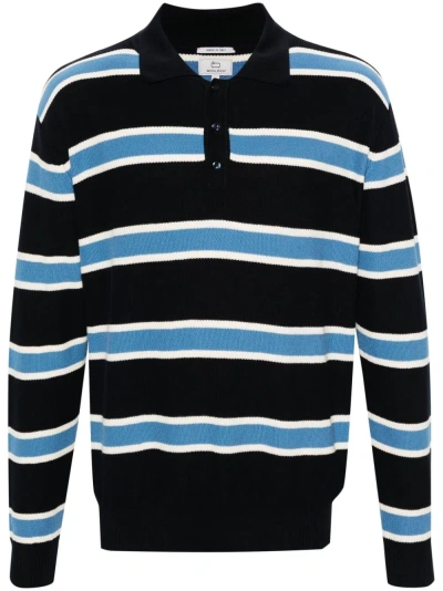 Woolrich Polo In Maglia A Righe In Blue