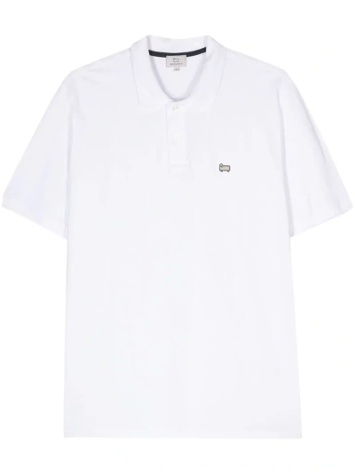 Woolrich Short-sleeve Cotton Polo With Embroidered Logo In White