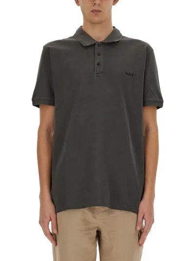 Woolrich Polo With Logo In Black