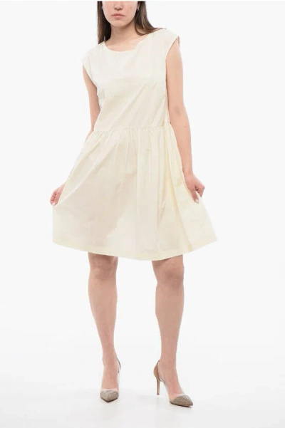 Woolrich Popeline Cotton Sleeveless Dress In White