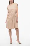 Woolrich Popeline Cotton Sleeveless Dress In Beige