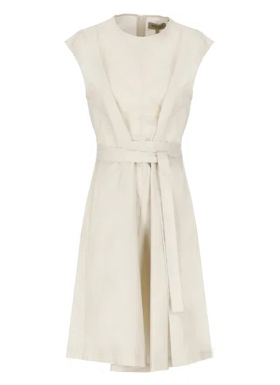 Woolrich Cotton Belted Dress In White