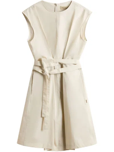 Woolrich Cotton Belted Dress In White