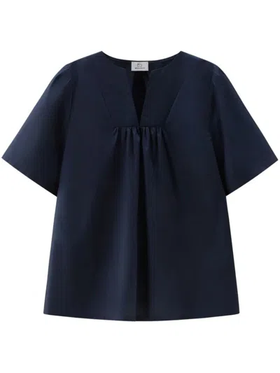 Woolrich Poplin Blouse Clothing In Blue